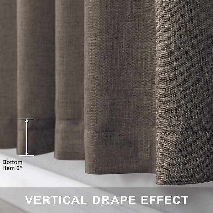 96 Inch Long Dark Brown Living Room Curtains - Image 5