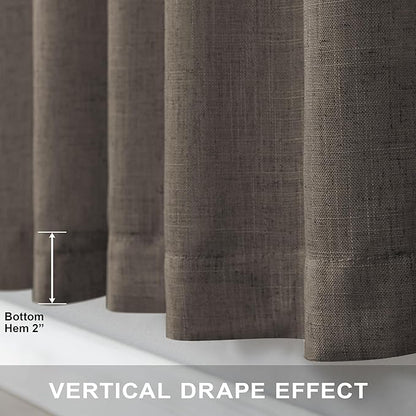 96 Inch Long Dark Brown Living Room Curtains - Image 5