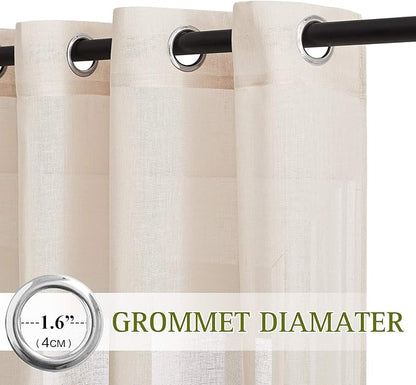 NICETOWN Short Linen Curtains Semi Sheer 45" L - Image 2