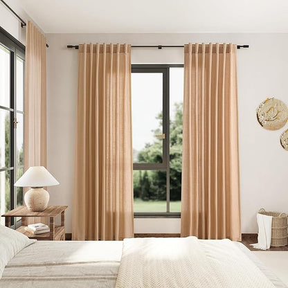 Camel Linen Curtains 84 Inches Long - Image 7