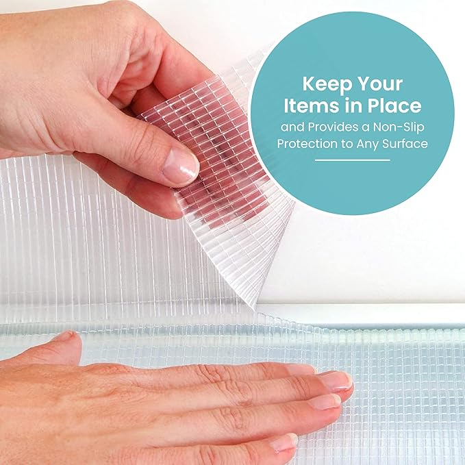 Con-Tact Brand Adhesive Zip-N-Fit Solid Grip Drawer 18" x 4', Ribbed Clear - Image 6