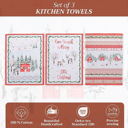 Maison d' Hermine Kitchen Towels Set of 3 100% Cotton 20" x 27.5" Reusable - Image 2