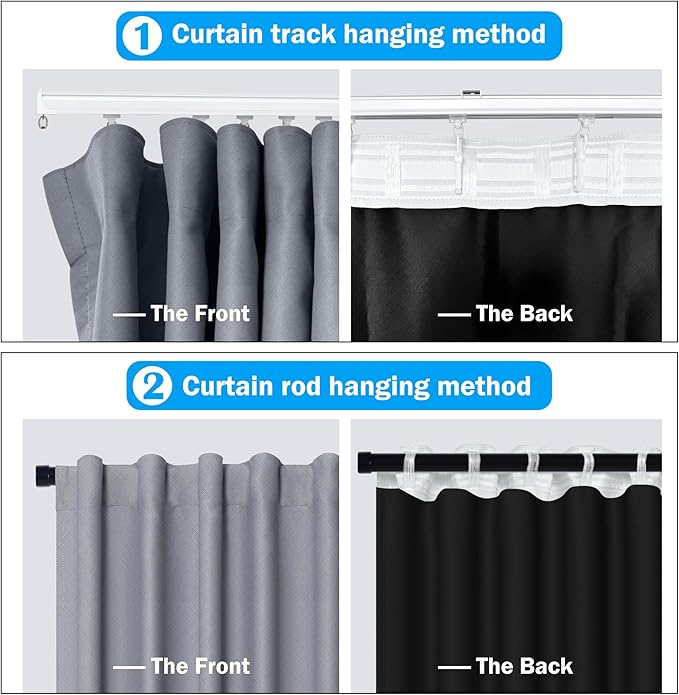 Room Divider Curtains Total Blackout Privacy Curtain Panel Room Thermal - Image 2