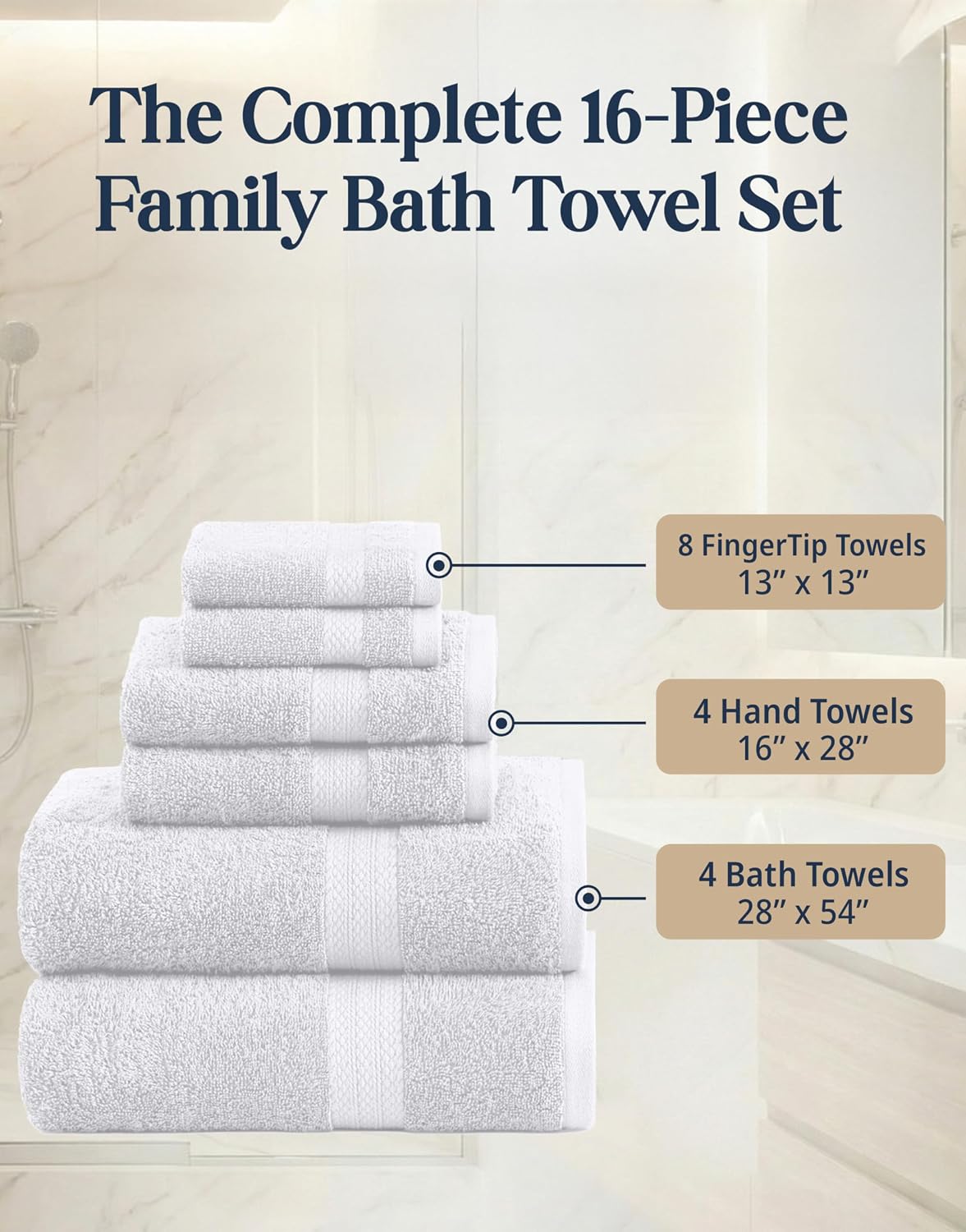 lane linen bath towel set 100% cotton 16, side view