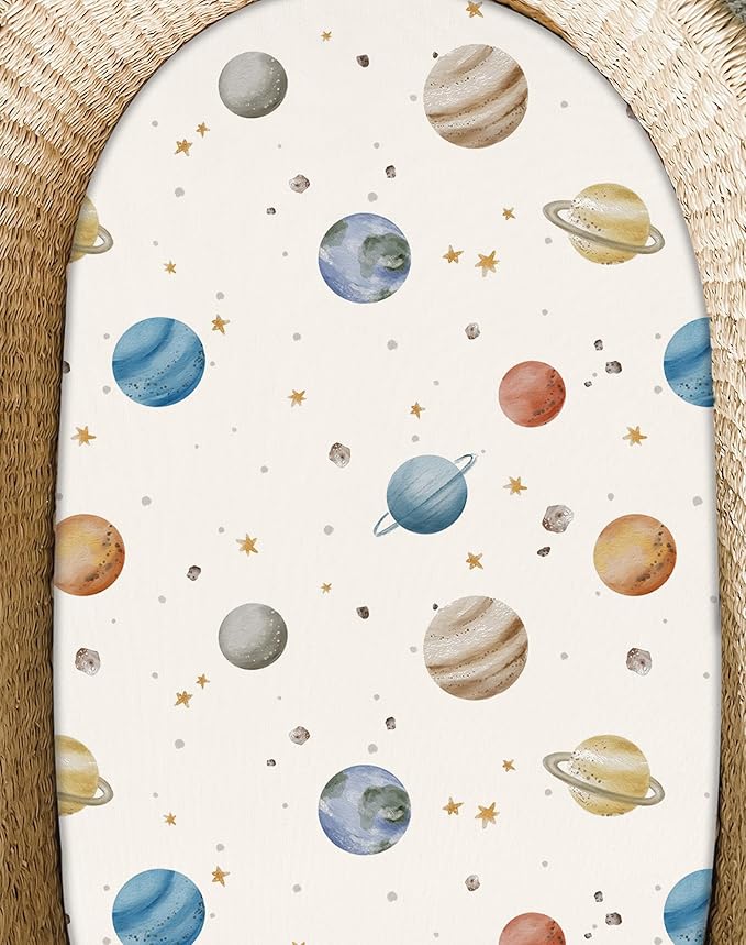 Bassinet Sheets for Baby Girls Boys 2 Pack, Fitted Baby Mattress Sheet for - Image 9