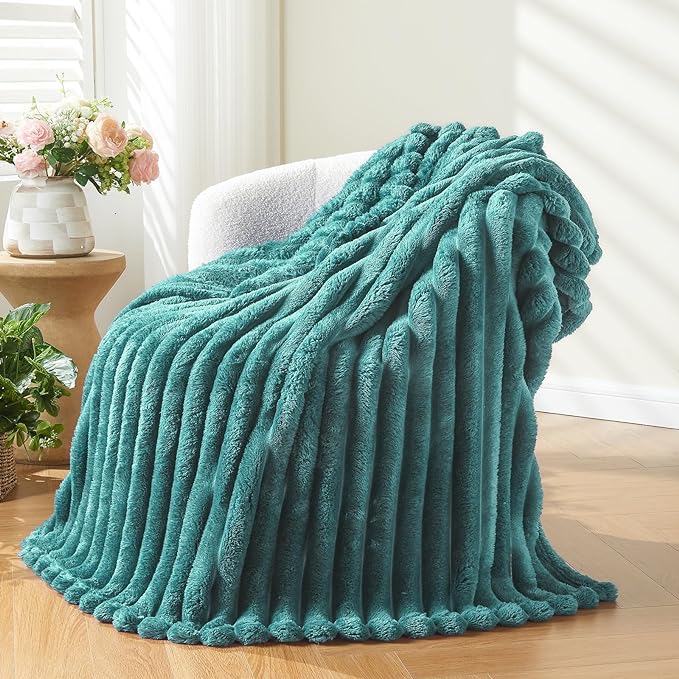 NEWCOSPLAY Super Soft Throw Blanket Light Teal Premium Silky Flannel Fleece 3D by NEWCOSPLAY