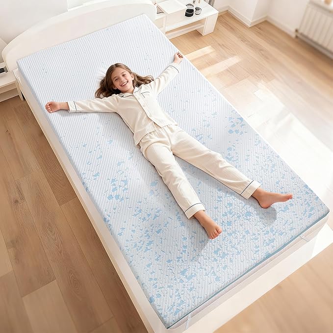 OhGeni 3 Inch Cooling Twin Size Gel Memory Foam Mattress Toppers Pad, Washable by OhGeni