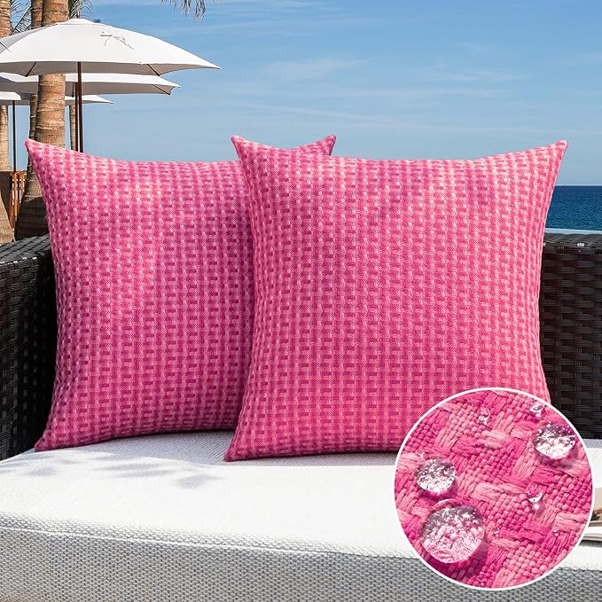 Kevin Textile Outdoor Waterproof Throw Pillow Covers Pack of 2 Farmhouse by KevinTextile