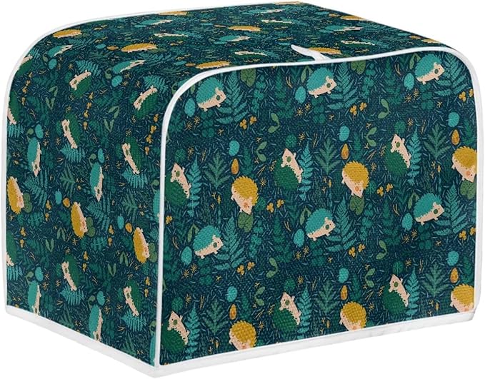 Flowers Hedgehog Printed 4 Slice Kitchen Machine Covers, Dustproof Toaster - Image 2