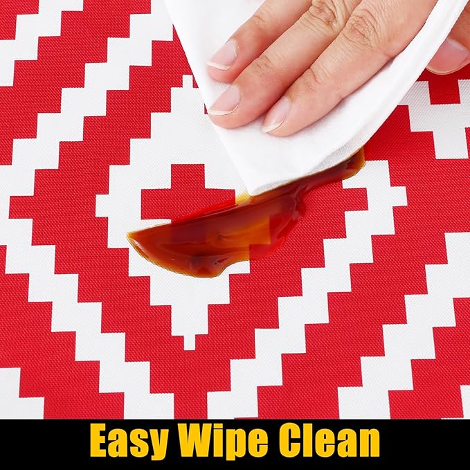 Smiry Rectangle Picnic Table Cloth, Waterproof Elastic Fitted Outdoor - Image 4