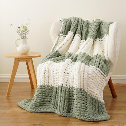 Battilo Chunky Knit Throw Blanket, Soft and Thick Chenille Throw Blanket by Battilo