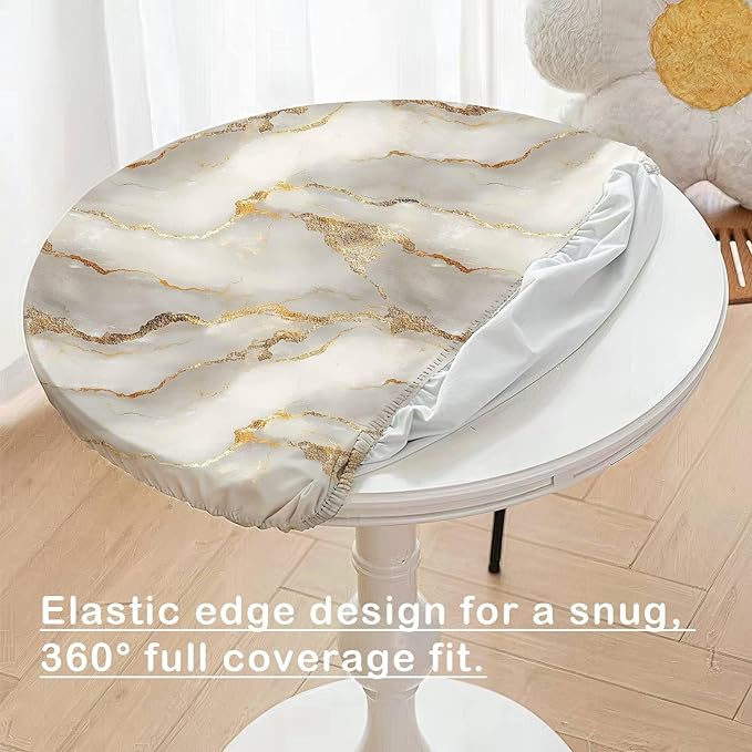 Marble Fitted Round Tablecloth - Image 2