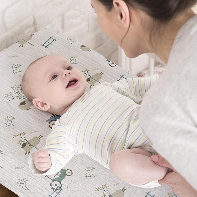Gllquen Baby Muslin Bassinet Sheets 3 Pack, Breathable Elastic Cozy Fitted - Image 5