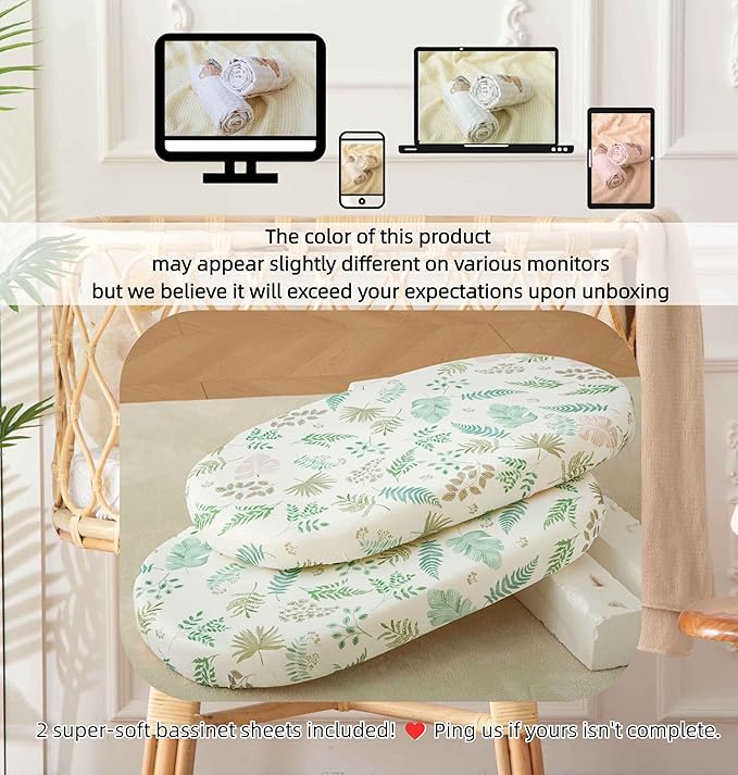 SDY Jersey Bassinet Sheets for Baby Boys and Girls, 32 "x 16 "x 4", 2 Pack - Image 7