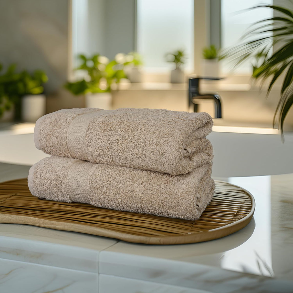 texcraft large bath towels set of 6 –, close-up detail