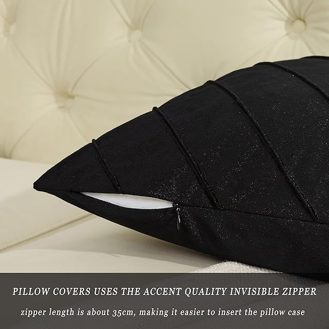 GIGIZAZA Decorative Velvet Pillow Covers 18x18, Living Room Square Cushion - Image 3