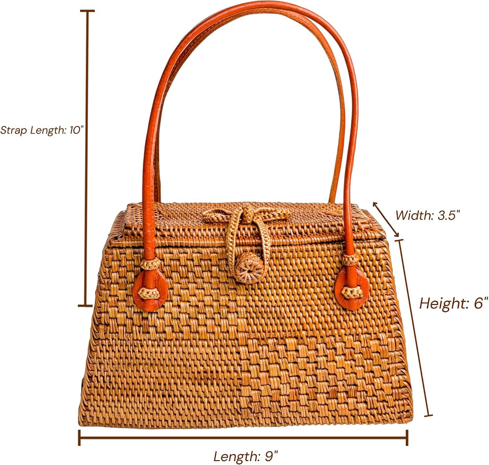 Utama Rattan Bag - Handmade Crossbody Wicker Woven Purse