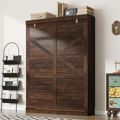 hlivelood queen size murphy bed with 2 led on a desk or shelf