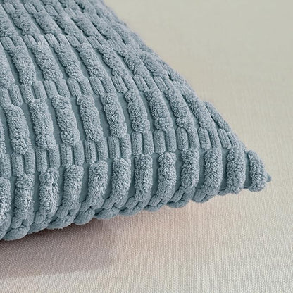 Fancy Homi 4 Packs Boho Light Blue Decorative Throw Pillow Covers 14x14 Inch - Image 4