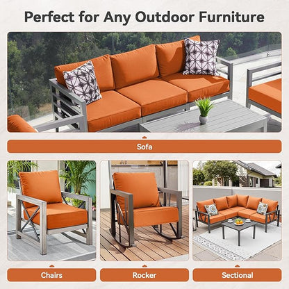 6" Thick Outdoor Cushions 24x24x6, 5-Set Deep Seat Patio Cushions - Image 5