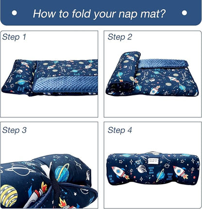 beeweed Toddler Nap Mat, Rollup Design Kid Sleeping Mat - Image 5