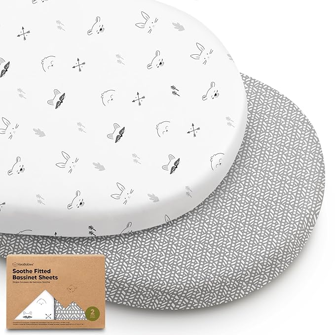 2-Pack Organic Bassinet Sheets for Girls, Boys by KeaBabies