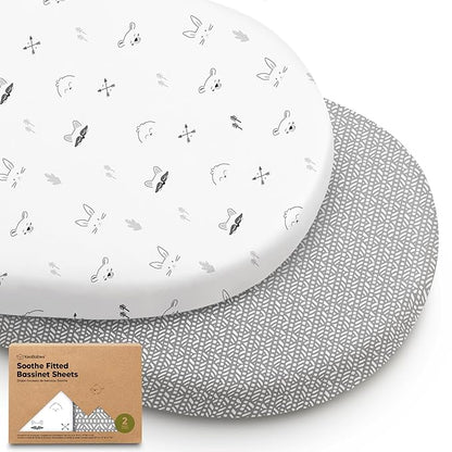 2-Pack Organic Bassinet Sheets for Girls, Boys by KeaBabies