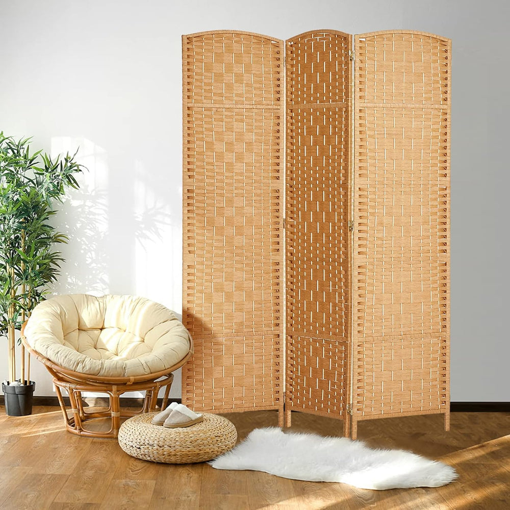 RHF Room Divider Panel,3 Panel Partition Room Dividers Screen, Light Beige