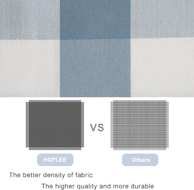 HOPLEE Light Blue Pillow Covers 16x16 Farmhouse Buffalo Check Pillows Covers - Image 5