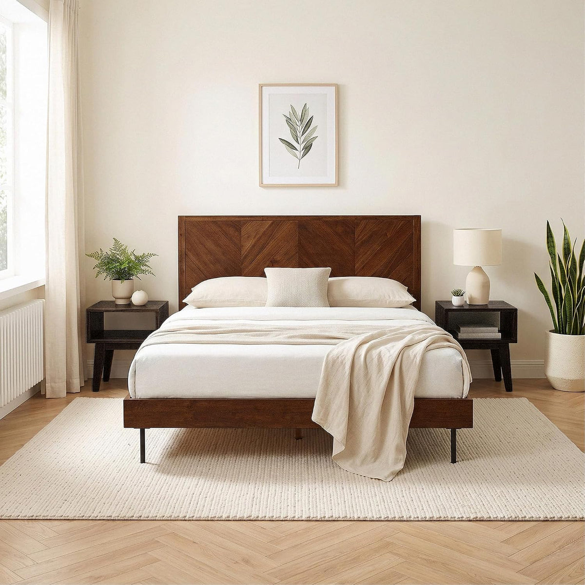 acacia serena nightstand solid wood nightstand with open, view 9