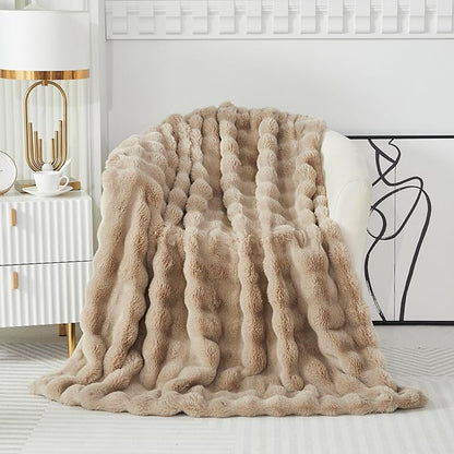 Faux Fur Throw Blanket for Couch Cozy Fuzzy Soft Plush Thick Fluffy Fleece - Image 6