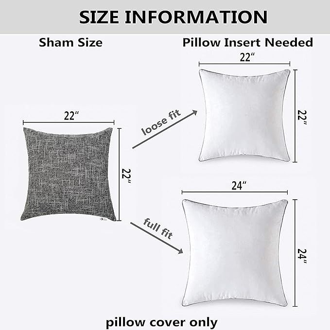 Kevin Textile Pillow Covers Decorative Lined Linen Euro Sham Throw Pillowcase - Image 6