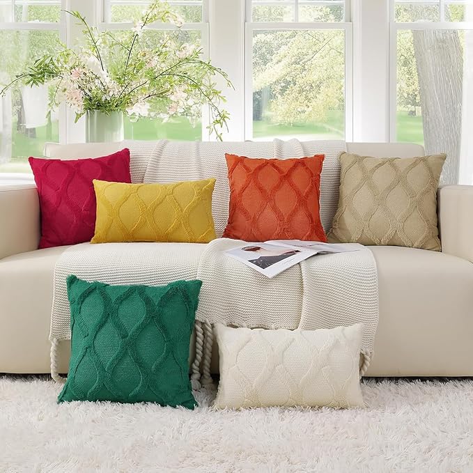 decorUhome Fall Throw Pillow Covers 26x26 Inch Set of 2, Soft Plush Faux Fur - Image 8