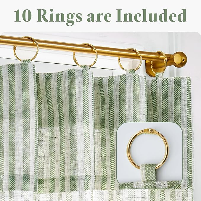 jinchan Striped Linen Kitchen Curtains - Image 9