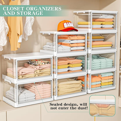 kmiectse clear storage bins with lids - 4, side view