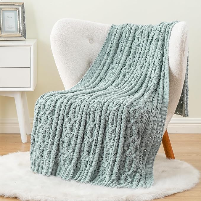 Battilo Sage Green Throw Blanket - Image 3