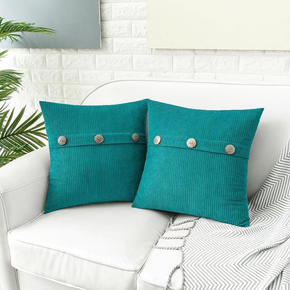 HWY 50 Teal Chenille Throw Pillow Covers 20x20 Inch - Image 5