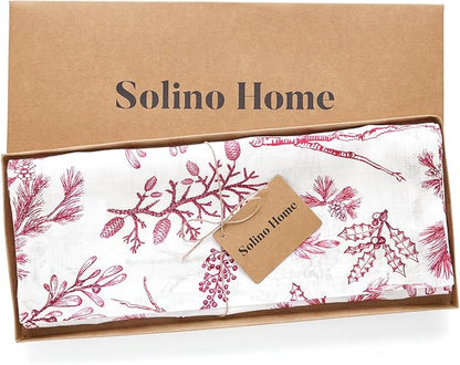 Solino Home 100% Pure Linen Christmas Table Runner 144 Inches Long - Image 5