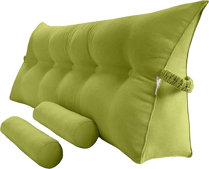 Triangular Reading Bedrest Pillow Large Bolster Cushion Headboard Backrest by PEACHWELL