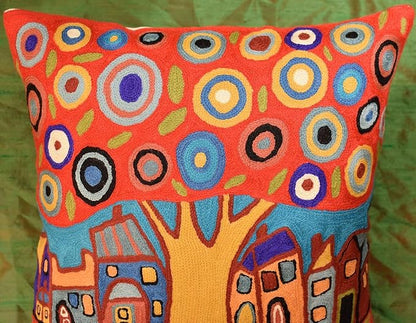 Red Tree of Life Throw Pillow Cover Karla Gerard Floral Tree Pillowcase Flower - Image 5
