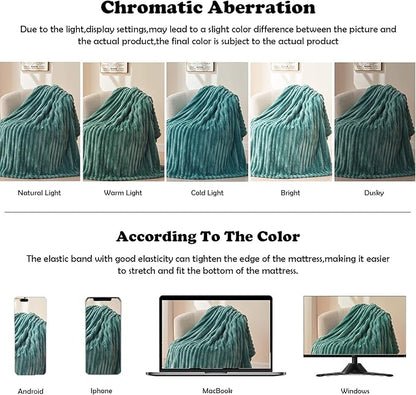 NEWCOSPLAY Super Soft Queen Blanket Light Teal Premium Silky Flannel Fleece 3D - Image 6