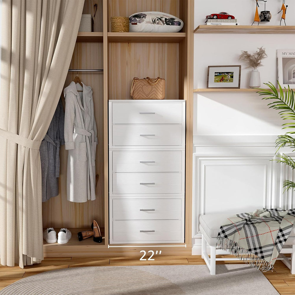BOLUO Stackable Storage Drawers Closet Organizers and Storage Bins Fabric Whi...