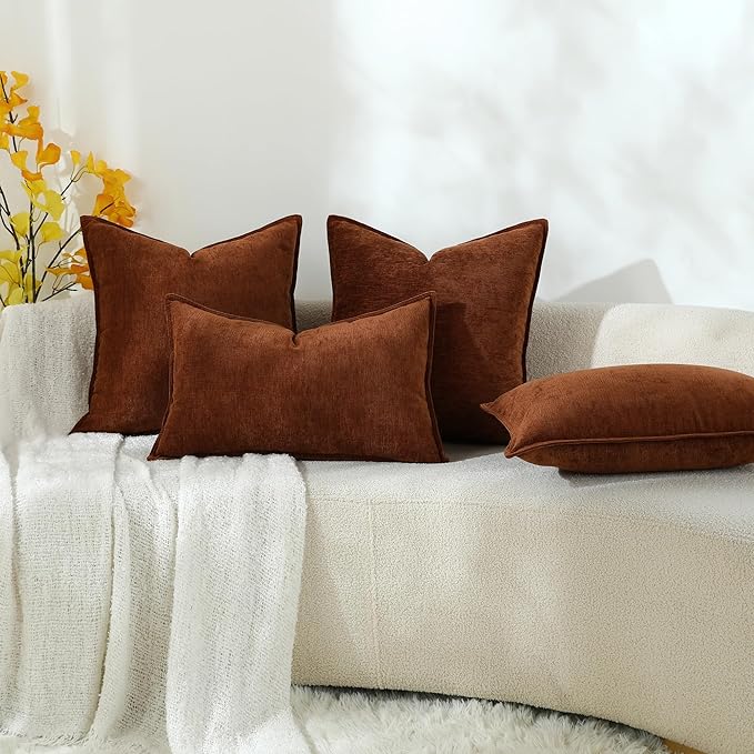 Stellhome Pack of 2 Soft Textured Throw Decorative Pillow Covers Square Accent - Image 6