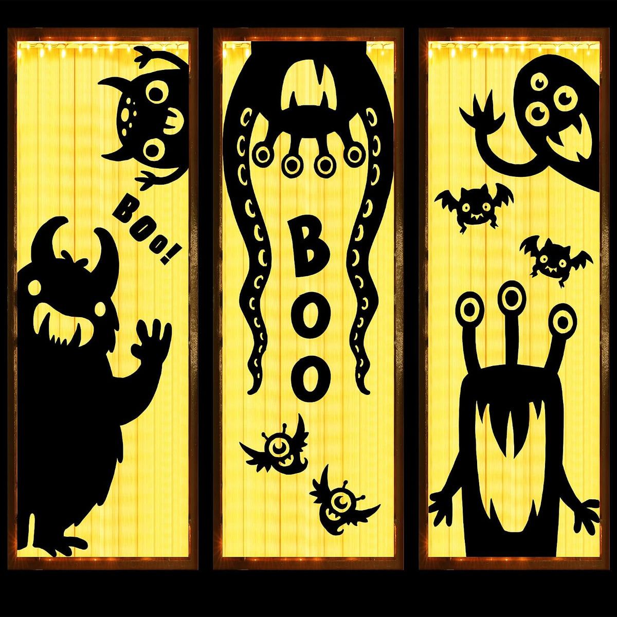 JOYIN 6Pcs Halloween Decorations Window Covers Clings, Monster Novelty Cute Wiggly Decor Decal Stickers for Party Supplies