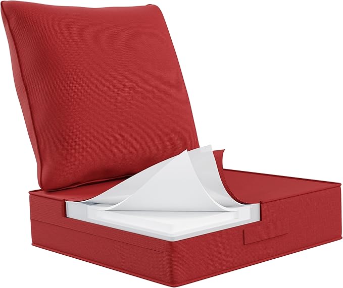 Outdoor Olefin Water-Resistant Deep Seat Cushion Set, Thickened Sofa Chair Pad by Aofeite