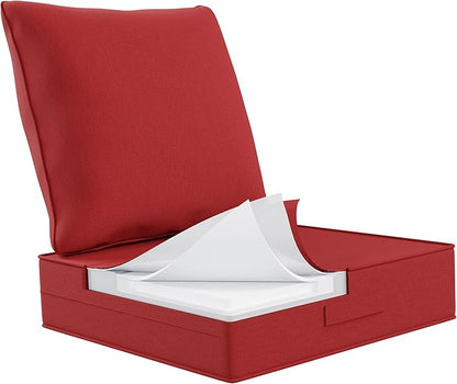 Outdoor Olefin Water-Resistant Deep Seat Cushion Set, Thickened Sofa Chair Pad by Aofeite