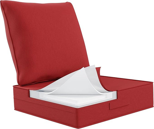 Outdoor Olefin Water-Resistant Deep Seat Cushion Set, Thickened Sofa Chair Pad by Aofeite