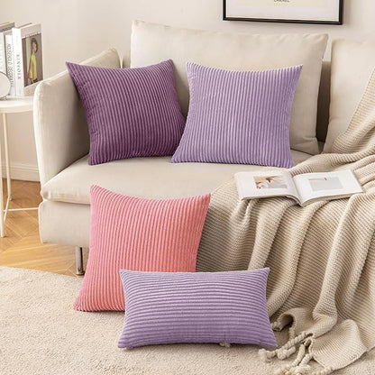 MIULEE Winter Pack of 2 Corduroy Pillow Covers Soft Soild Cushion Cases - Image 7