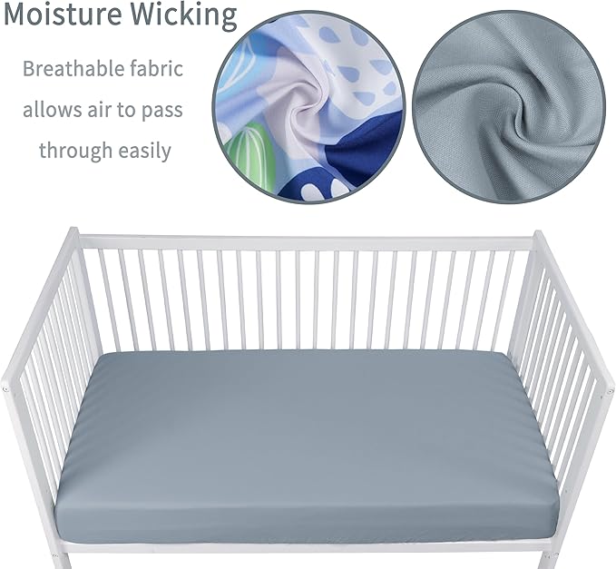 Baby Crib Sheets for Boys Girls, 2 Pack Fitted Crib Sheet for Standard Crib and - Image 2