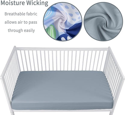 Baby Crib Sheets for Boys Girls, 2 Pack Fitted Crib Sheet for Standard Crib and - Image 2